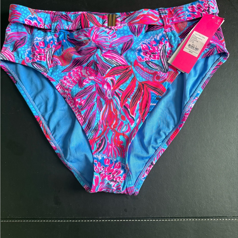 Vibrant Blue and Pink Women's Swim Bottom